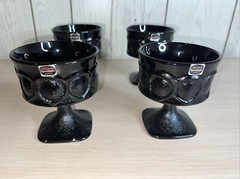 Noritake Ebony Spotlight BK Champagne/ Sherbet 4 Piece Set VTG Brand New