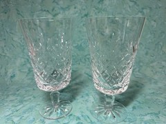 LENOX Crystal Charleston Iced Tea Water Goblets Signed Set Of 2 Beautiful!