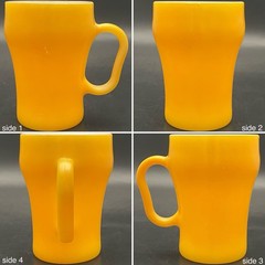 Fire King by Anchor Hocking Yellow Milk Glass Soda Mug c1950s Made in USA 8oz