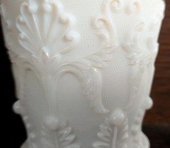 Antique PA EAPGS Challinor Scroll Rococo Floral Relief & Scroll Scalloped Cup 3″