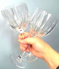 2 Waterford Crystal Marquis Omega 8.5″ Tall Wine Goblets Glasses Vintage