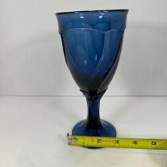 Noritake Sweet Swirl Dar Midnight Blue Waster Glass Goblet Heavy