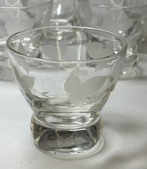Vintage Cosmopolitan Glasses 4 Oz. Set of 6 Frosted Ivy Design Barware 2.75”