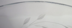 Weston WGL2 Gray Cut Floral Clear Bowl Cobalt Blue Foot Iced Tea Glass Chp