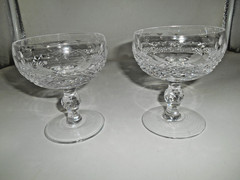 Pair of Waterford Colleen Cut Crystal 5 oz. Champagne / Tall Sherbet Short Stem