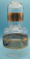 Vintage Bedside Pitcher Tumble Up with Glass Vintage Carafe