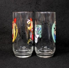 Vintage Pair of Collectors Glass Tumblers Featuring The Chipmunks Alvin & Simon