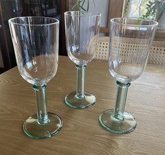 Vintage Set of 3 Acrylic Precision Craft Goblet Stemmed Wine Glasses Canada