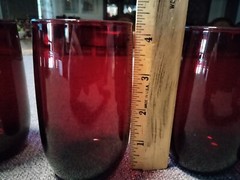 6 Anchor Hocking ROYAL RUBY Red Roly Poly Juice Tumbler Glasses 4.25″