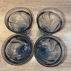 Noritake Sweet Swirl Stemmed Water Iced Tea Glasses Light Blue Set of 4-12 Ounce