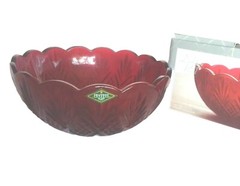 SHANNON DUBLIN RED CRYSTAL 8 inch Serving BOWL Mint w/label attached MIB