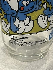 Pair Of 1983 Smerf Glasses Baker Smerf By Wallace Berrie & Co