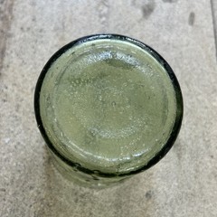 Vintage 70s Pilgrim Glass Green Crackle ~3.25″ Pinch Tumbler Single