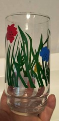 MCM LIBBEY FLORAL DRINKING GLASSES/BRIGHT COLORS FOR SUMMER – 5.5″ VINTAGE