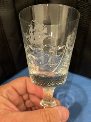 Vintage Thomas Webb Mayflower Etched Crystal Goblet