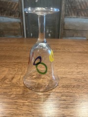 Hand Blown Glass Goblet With Colored Circles