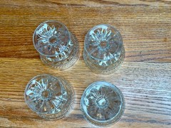 Set of 4 Vintage Pressed Glass Wexford Pattern Champagne coupe/ Sherbet by Anch