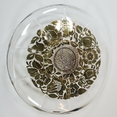 Vintage Georges Briard MCM Gold Scalloped Serving Tray with Sauce /Dip Bowl 12″