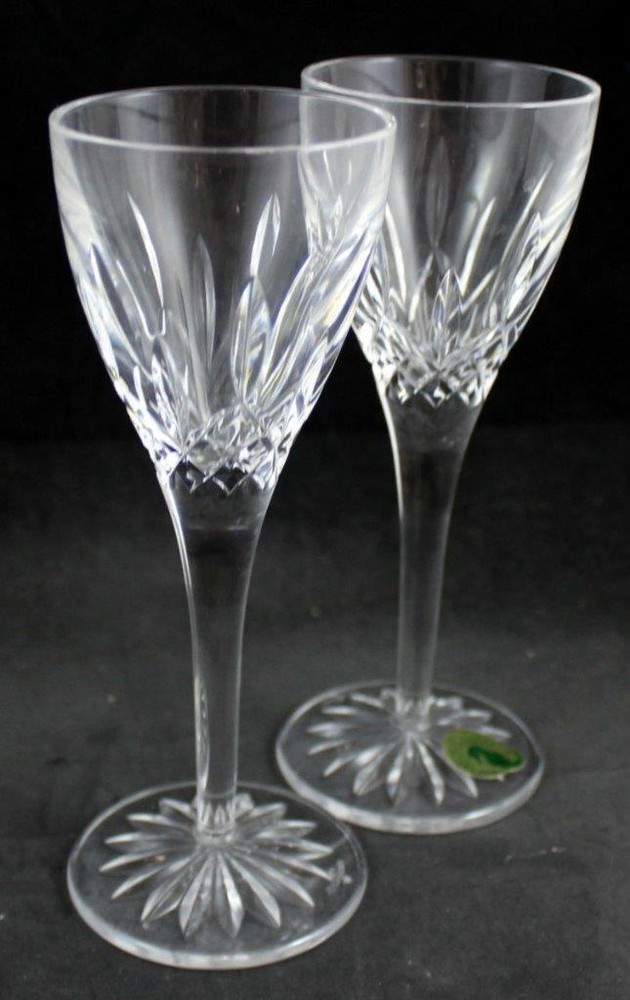Waterford Crystal Lismore Pair of Smooth Stem Cordial Glasses