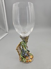 KIRKS FOLLY Dragon Teeasure GOBLET WINE GLASS JEWELS RARE 8″