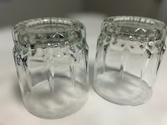 2 Arcoroc France LANCER Clear Vertical Cut On The Rocks Glasses 10.5 oz Vintage