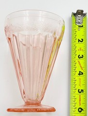 Vintage Jeannette Glass Pink Floral Blossom Square Footed Tumbler – Set of 5