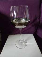4 Brand New Mitchell Gold Bob Williams Red Wine Glasses With Silver Bottoms