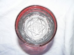 Button Arches Ruby Stained Tumbler EAPG George Duncan & Sons #39 circa 1897