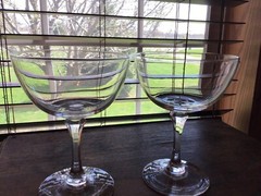 Signed Lenox 6 Sided Stem 8 Oz Wine Champagne Glasses