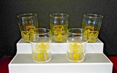 GOLD LEAF FLOUR TruTest MEAL JUICE GLASSES SET OF FIVE PRE-OWNED 4″ TALL