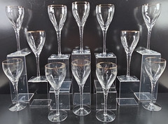 (12) Lenox Encore Gold Wine Glasses Set Elegant Crystal Clear Swirl Stemware Lot