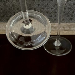 Vintage Rosenthal Crystal Champagne Flutes Glasses Set of 2 Tulip Signed 9.75”