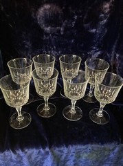 Vintage Faceted Stem Cristal Water Goblet 6 1/4 8oz