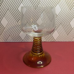 Schott Zwiesel Clear Wine Goblet Amber Beehive Stem 5.5″ T Glassware VTG Retro
