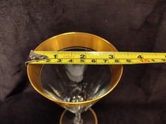 3 Tiffin Franciscan Glass Goblets Paneled Gold Band