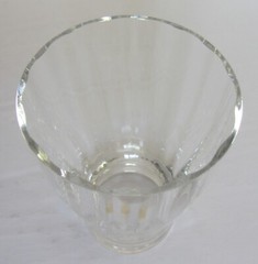 VINTAGE~DAUM~NANCY, FRANCE~SIGNED PANELED CLEAR GLASS TUMBLER~4 5/8″ TALL~XLNT