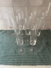 9 Super Tall Champagne Flutes Modernist