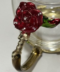 Arc of France Butterfly and Flower Vintage Glassware Tea Coffee Cup