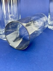 4 Vintage Dorothy Thorpe Silver Fade Octagon Collins Highball Glasses MCM 1960s