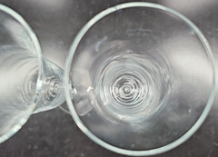 2) Gorham Amore Dove Fluted Champagne Glass Set Elegant Clear Frost Stemware Lot