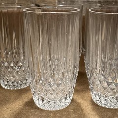 VTG Fostoria Glass – «Stratton» Pattern – Highball Glass Heavy Crystal- Set Of 7