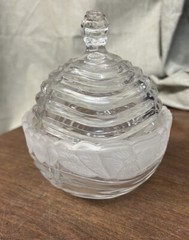 Lovely Frosted Flowers Covered Candy Dish Made in Germany