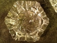 Pinwheel & Star Pattern Glass Master Salt OPEN SALT Dip (2) Vintage