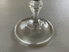 Set of 6 Vintage CRISTAL D’ ARQUES Ruby Red w/Clear Cordial Shot Glasses 3.25″T