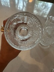 Vtg/Dansk Bohemian Cocktail/Juice Glasses, Embossed Leaf/Art Glass/MCM/Set Of 6