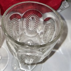 Two EAPG Circa 1870 BUCKLE 6.5″ Tall Flint Glass Water Goblets, MINT