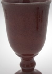 DK Clay NC Studio Pottery Goblet Chalice Tumblers Oxblood Glaze Pair 6.625″