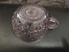 Set of 6 Vintage Lavender Pressed Crystal Punch Cups