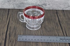 KING’S CROWN CRANBERRY FLASHED Footed Punch Cups