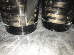 Set of 5 CULVER SIlver SHIP’S SAIL Frosted CLOUDS Striped 16oz Highball TUMBLER